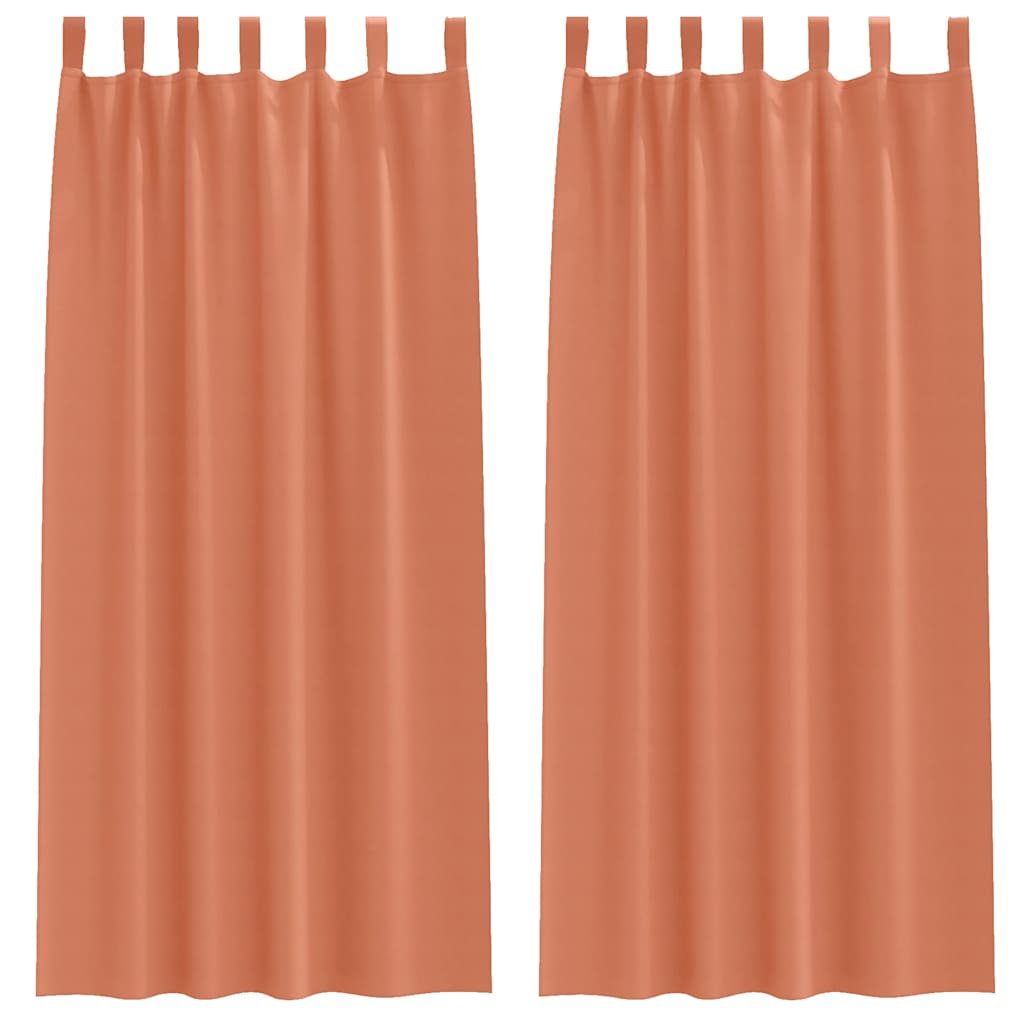 vidaXL Verdunkelungs-Vorhänge mit Ringen 2 pcs Terrakotta 245 x 140 cm