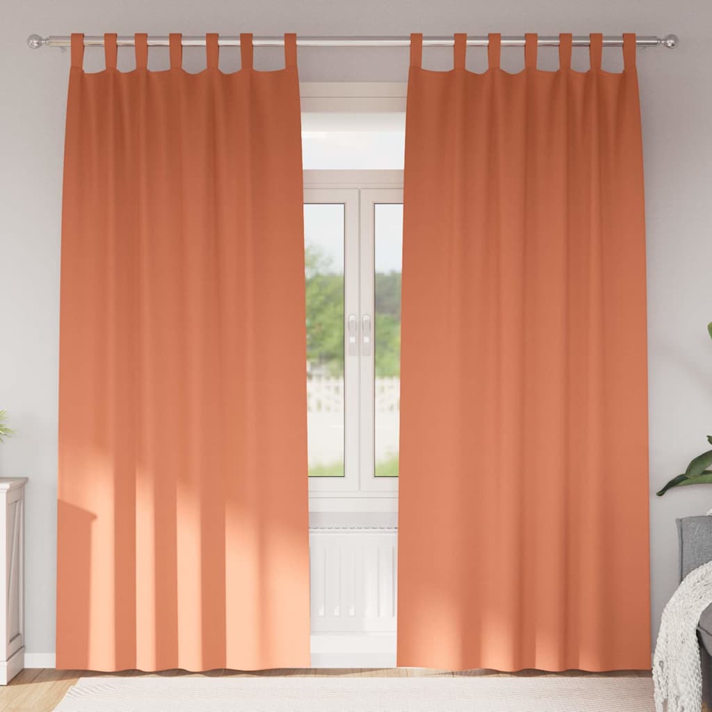 vidaXL Verdunkelungs-Vorhänge mit Ringen 2 pcs Terrakotta 260 x 140 cm