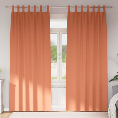 vidaXL Verdunkelungs-Vorhänge mit Ringen 2 pcs Terrakotta 260 x 140 cm