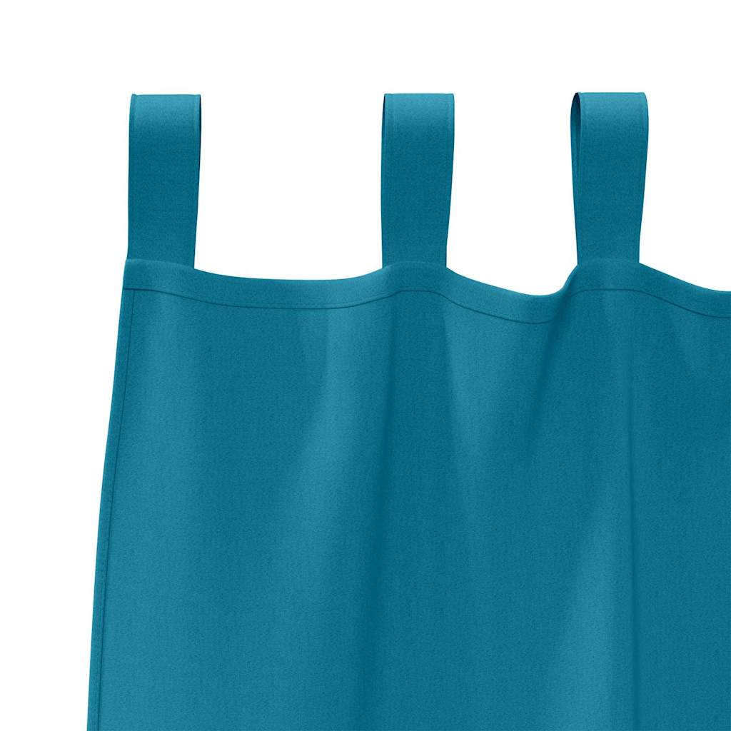 vidaXL Verdunkelungs-Vorhänge mit Ringen 2 pcs Türkis 140 x 140 cm
