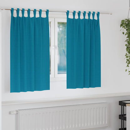 vidaXL Verdunkelungs-Vorhänge mit Ringen 2 pcs Türkis 140 x 140 cm