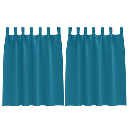 vidaXL Verdunkelungs-Vorhänge mit Ringen 2 pcs Türkis 140 x 140 cm