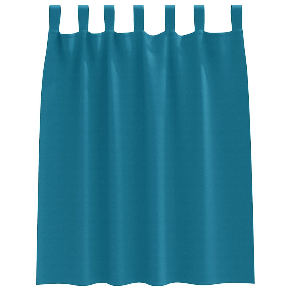 vidaXL Verdunkelungs-Vorhänge mit Ringen 2 pcs Türkis 140 x 140 cm