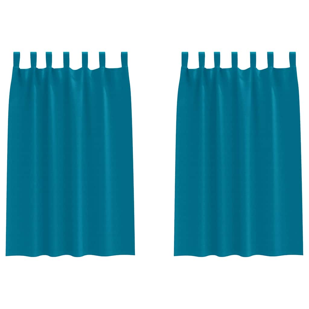 vidaXL Verdunkelungs-Vorhänge mit Ringen 2 pcs Türkis 175 x 140 cm