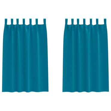 vidaXL Verdunkelungs-Vorhänge mit Ringen 2 pcs Türkis 175 x 140 cm
