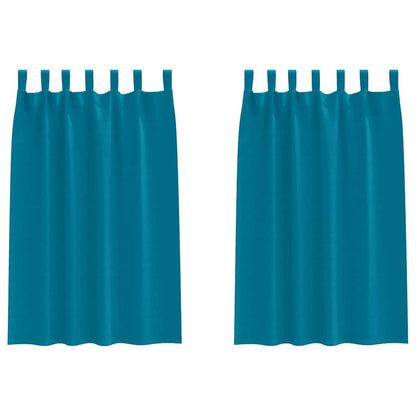 vidaXL Verdunkelungs-Vorhänge mit Ringen 2 pcs Türkis 175 x 140 cm