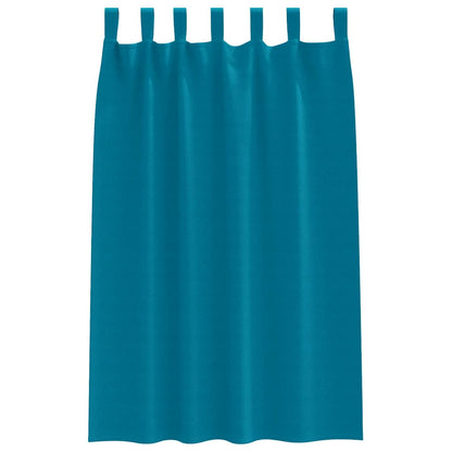vidaXL Verdunkelungs-Vorhänge mit Ringen 2 pcs Türkis 175 x 140 cm