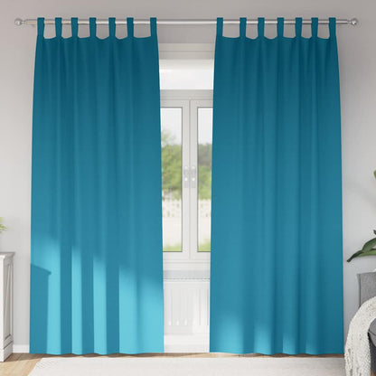 vidaXL Verdunkelungs-Vorhänge mit Ringen 2 pcs Türkis 225 x 140 cm