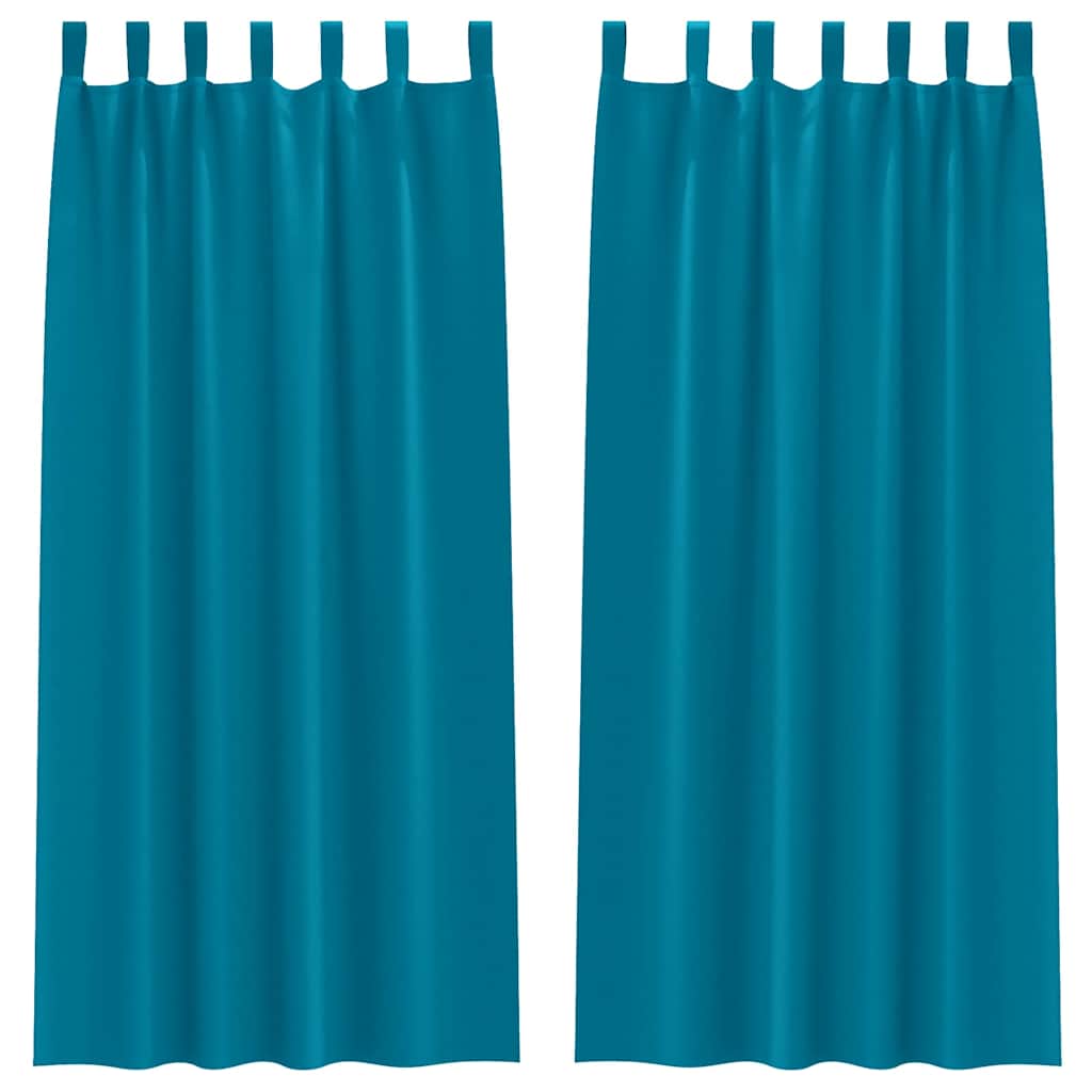 vidaXL Verdunkelungs-Vorhänge mit Ringen 2 pcs Türkis 260 x 140 cm