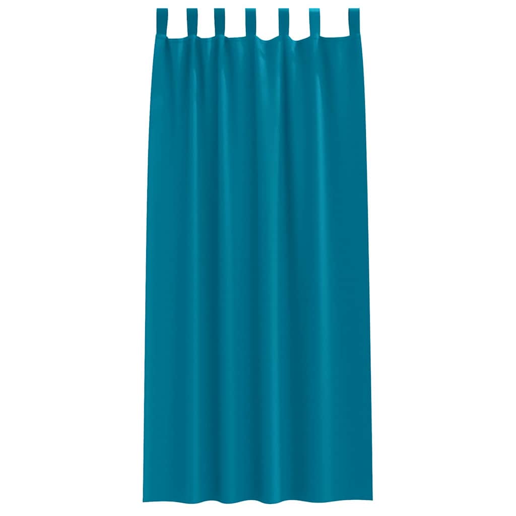 vidaXL Verdunkelungs-Vorhänge mit Ringen 2 pcs Türkis 260 x 140 cm