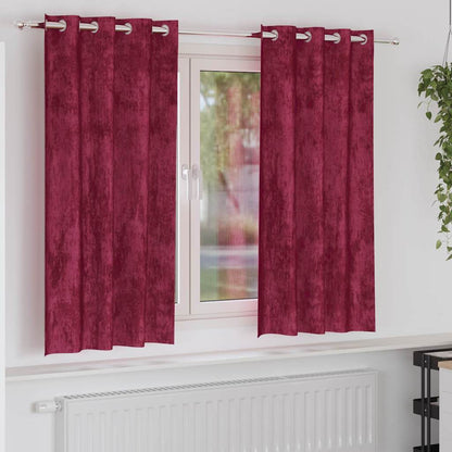 vidaXL Samtvorhänge mit Vorhängen 2 pcs Weinrot 175 x 140 cm Samt