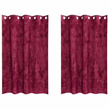 vidaXL Samtvorhänge mit Vorhängen 2 pcs Weinrot 175 x 140 cm Samt