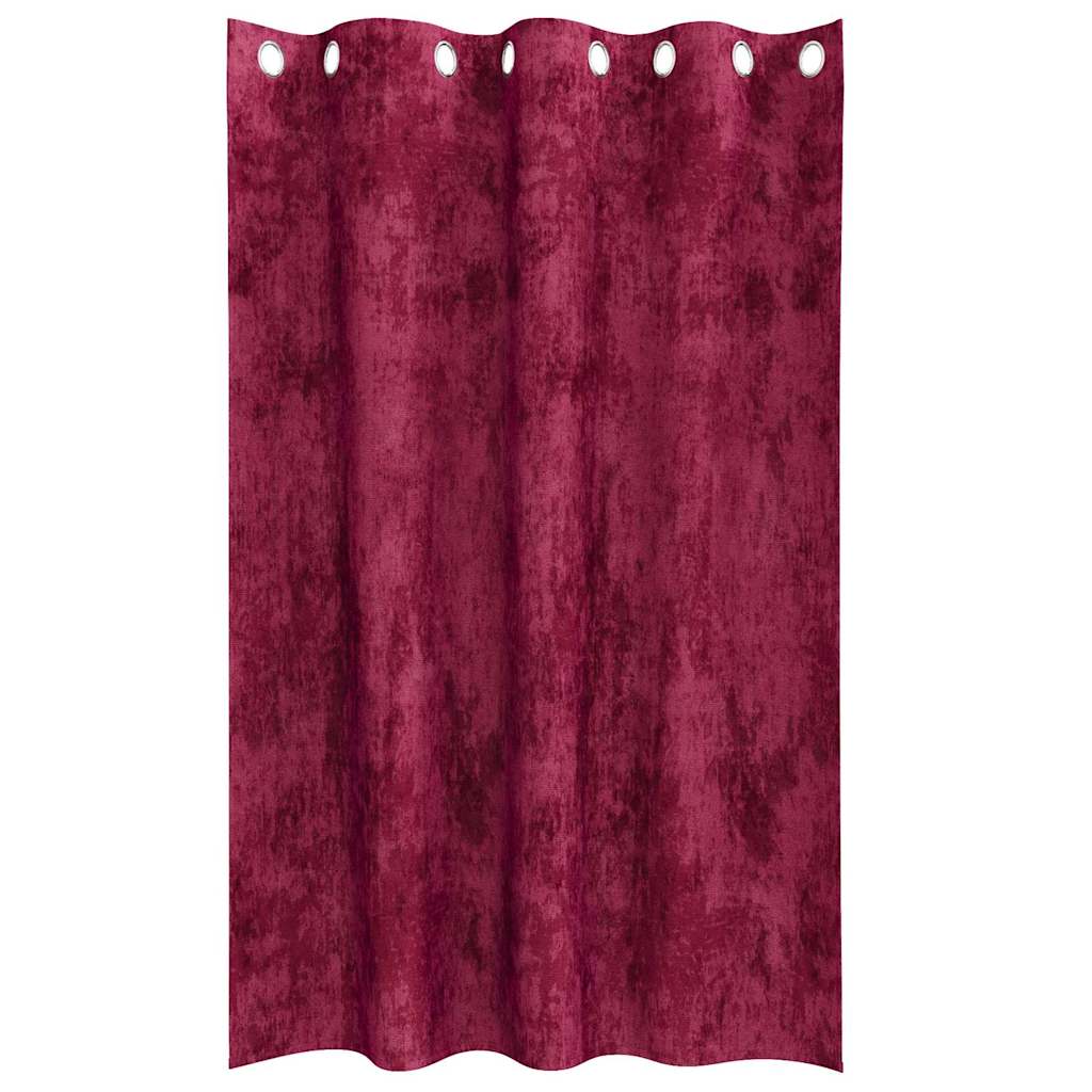 vidaXL Samtvorhänge mit Vorhängen 2 pcs Weinrot 175 x 140 cm Samt