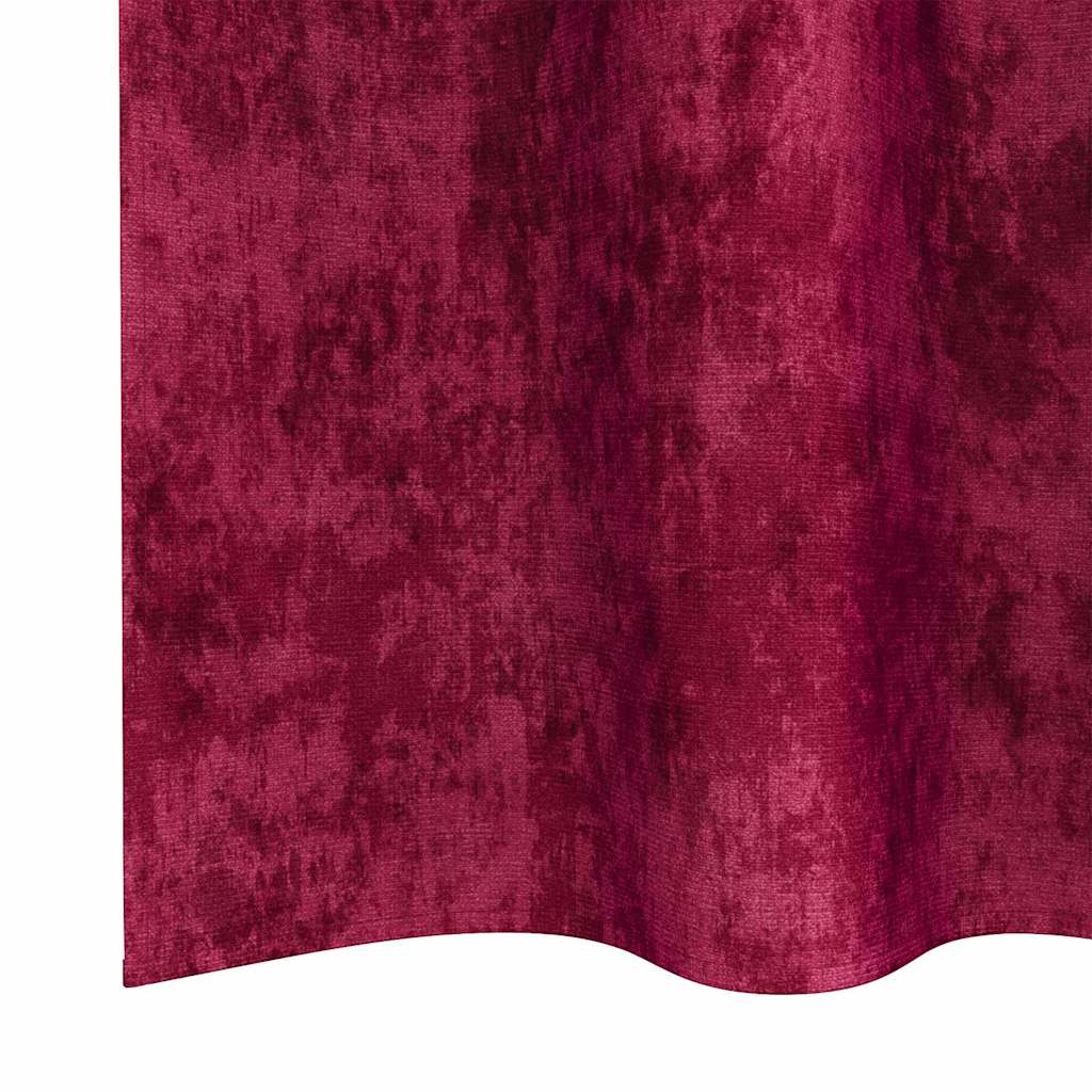vidaXL Samtvorhänge mit Vorhängen 2 pcs Weinrot 260 x 140 cm Samt