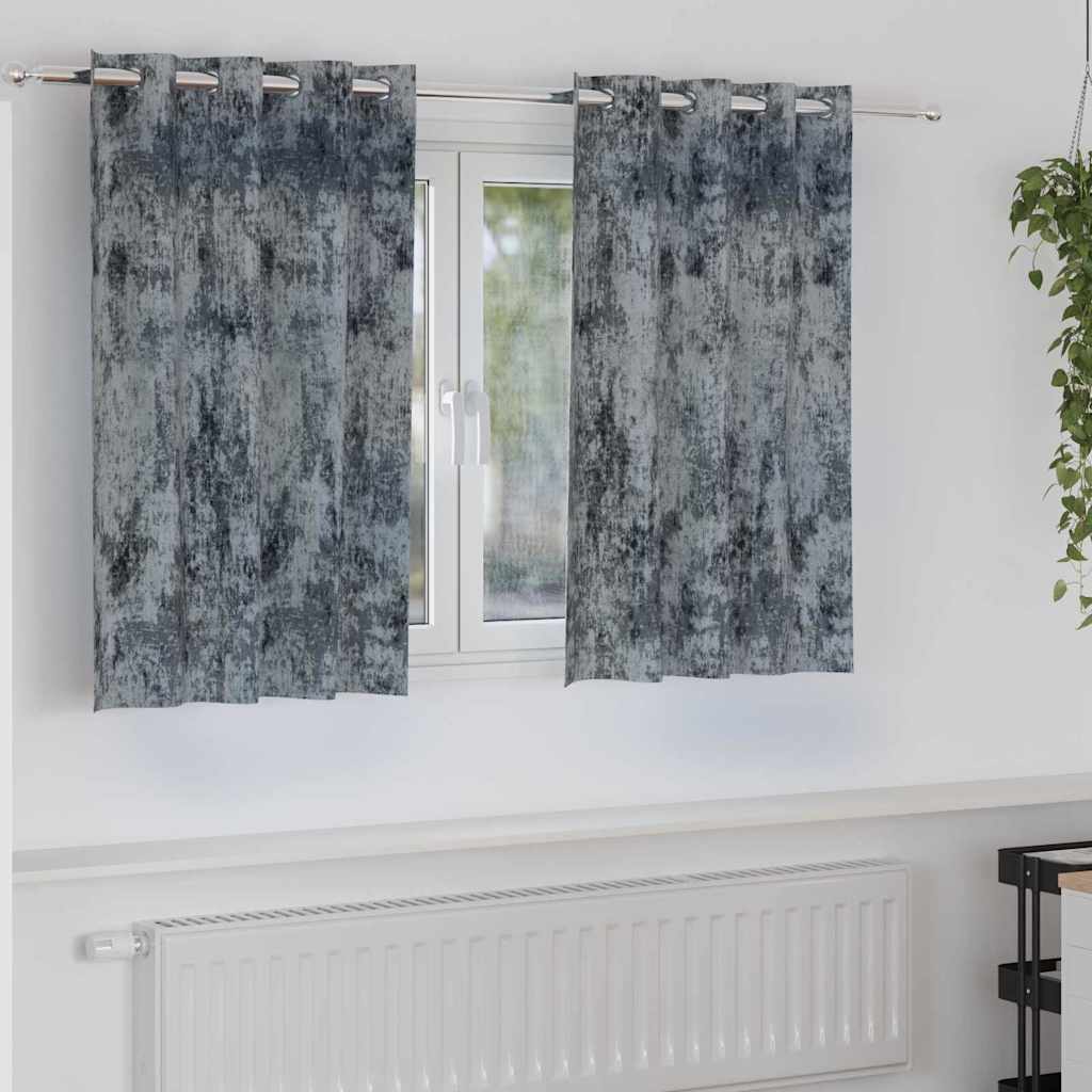 vidaXL Samtvorhänge mit Vorhängen 2 pcs Silber Grau 140 x 140 cm Samt
