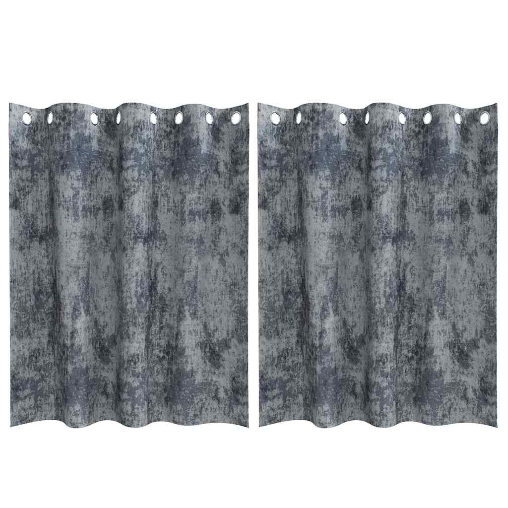 vidaXL Samtvorhänge mit Vorhängen 2 pcs Silber Grau 140 x 140 cm Samt