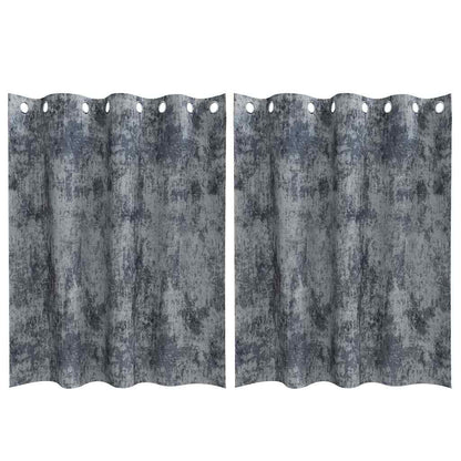 vidaXL Samtvorhänge mit Vorhängen 2 pcs Silber Grau 140 x 140 cm Samt