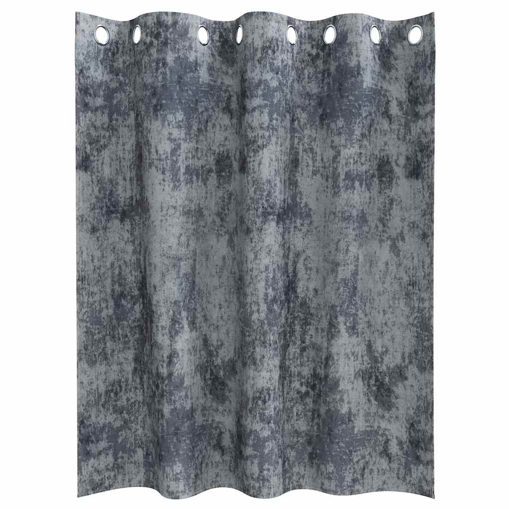 vidaXL Samtvorhänge mit Vorhängen 2 pcs Silber Grau 140 x 140 cm Samt