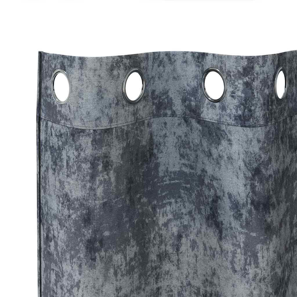 vidaXL Samtvorhänge mit Vorhängen 2 pcs Silber Grau 175 x 140 cm Samt