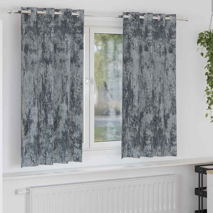 vidaXL Samtvorhänge mit Vorhängen 2 pcs Silber Grau 175 x 140 cm Samt