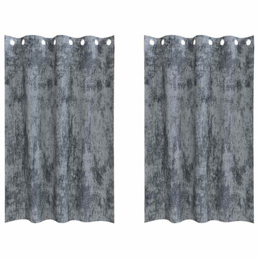 vidaXL Samtvorhänge mit Vorhängen 2 pcs Silber Grau 175 x 140 cm Samt
