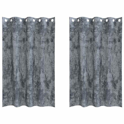 vidaXL Samtvorhänge mit Vorhängen 2 pcs Silber Grau 175 x 140 cm Samt