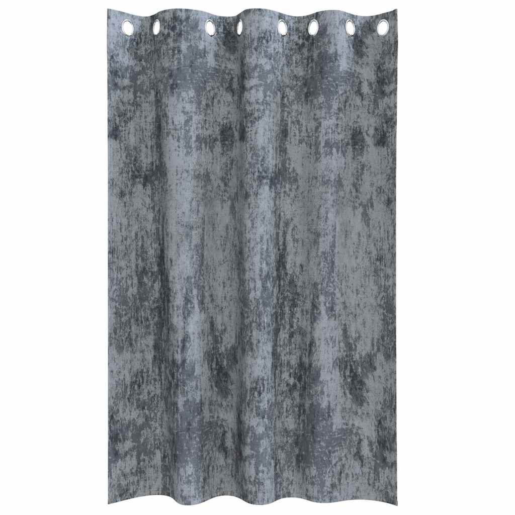 vidaXL Samtvorhänge mit Vorhängen 2 pcs Silber Grau 175 x 140 cm Samt