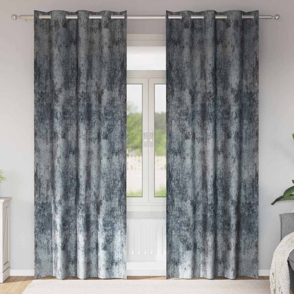 vidaXL Samtvorhänge mit Vorhängen 2 pcs Silber Grau 260 x 140 cm Samt