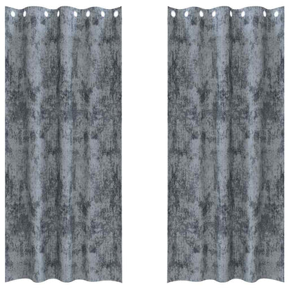 vidaXL Samtvorhänge mit Vorhängen 2 pcs Silber Grau 260 x 140 cm Samt
