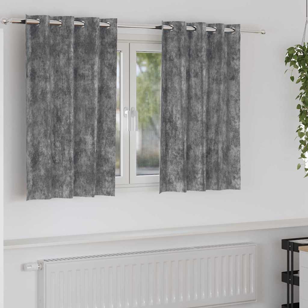 vidaXL Samtvorhänge mit Vorhängen 2 pcs Grau 140 x 140 cm Samt