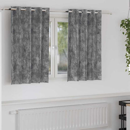 vidaXL Samtvorhänge mit Vorhängen 2 pcs Grau 140 x 140 cm Samt