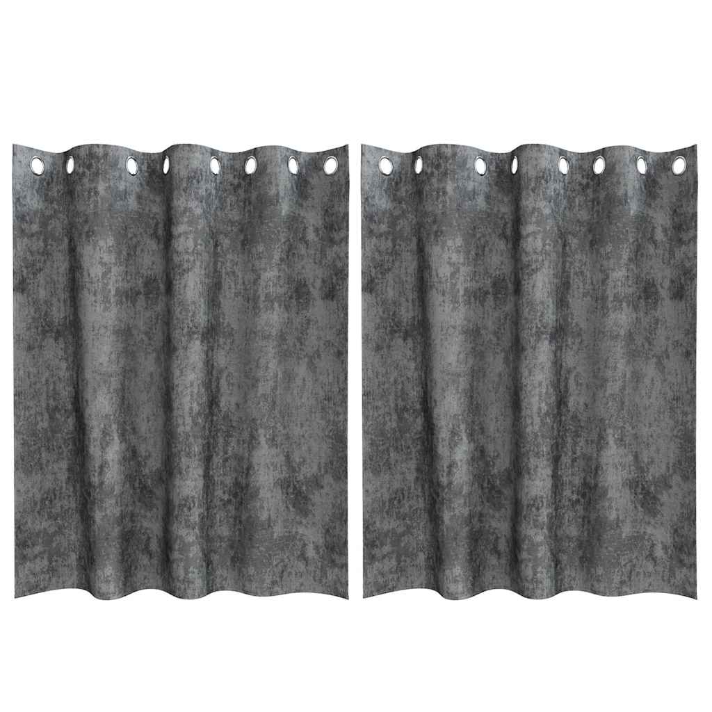 vidaXL Samtvorhänge mit Vorhängen 2 pcs Grau 140 x 140 cm Samt