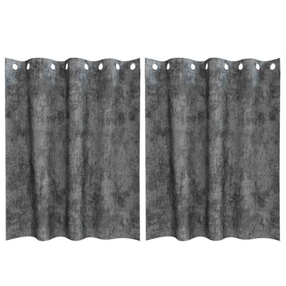 vidaXL Samtvorhänge mit Vorhängen 2 pcs Grau 140 x 140 cm Samt