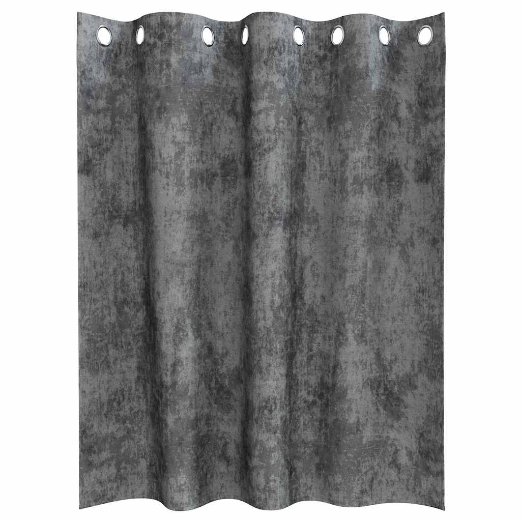 vidaXL Samtvorhänge mit Vorhängen 2 pcs Grau 140 x 140 cm Samt