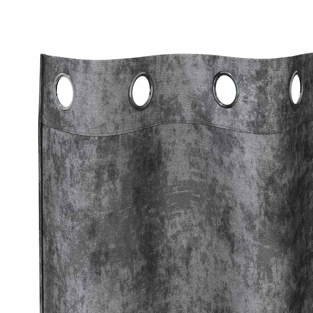 vidaXL Samtvorhänge mit Vorhängen 2 pcs Grau 175 x 140 cm Samt