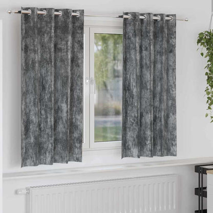 vidaXL Samtvorhänge mit Vorhängen 2 pcs Grau 175 x 140 cm Samt
