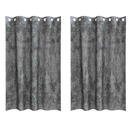 vidaXL Samtvorhänge mit Vorhängen 2 pcs Grau 175 x 140 cm Samt