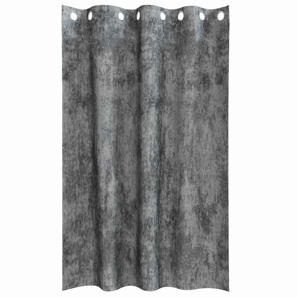 vidaXL Samtvorhänge mit Vorhängen 2 pcs Grau 175 x 140 cm Samt