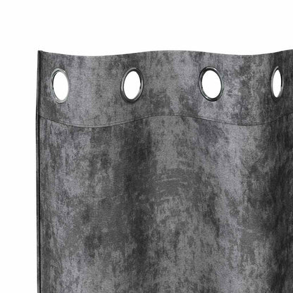 vidaXL Samtvorhänge mit Vorhängen 2 pcs Grau 245 x 140 cm Samt