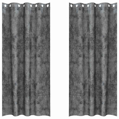 vidaXL Samtvorhänge mit Vorhängen 2 pcs Grau 245 x 140 cm Samt