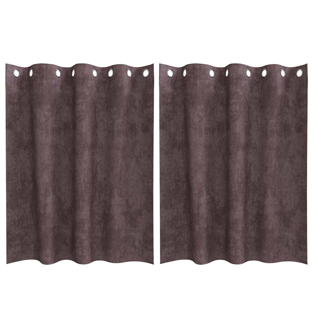 vidaXL Samtvorhänge mit Vorhängen 2 pcs Braun 140 x 140 cm Samt