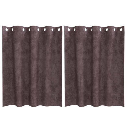 vidaXL Samtvorhänge mit Vorhängen 2 pcs Braun 140 x 140 cm Samt