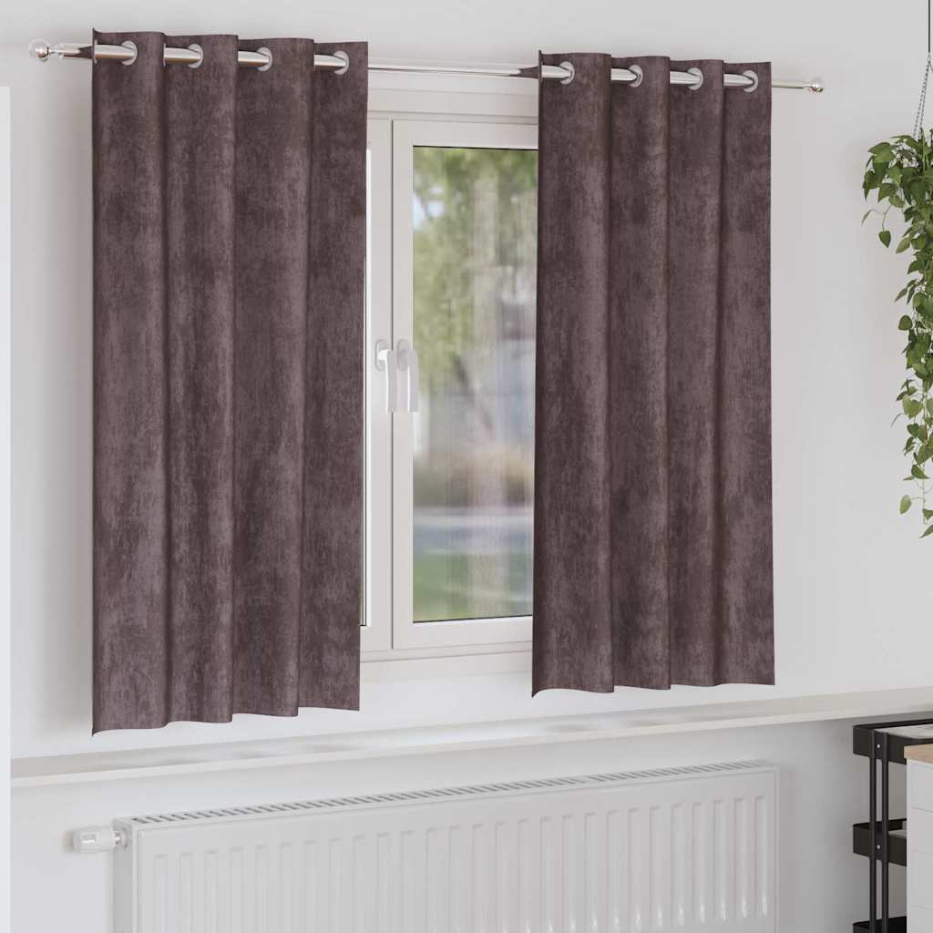vidaXL Samtvorhänge mit Vorhängen 2 pcs Braun 175 x 140 cm Samt