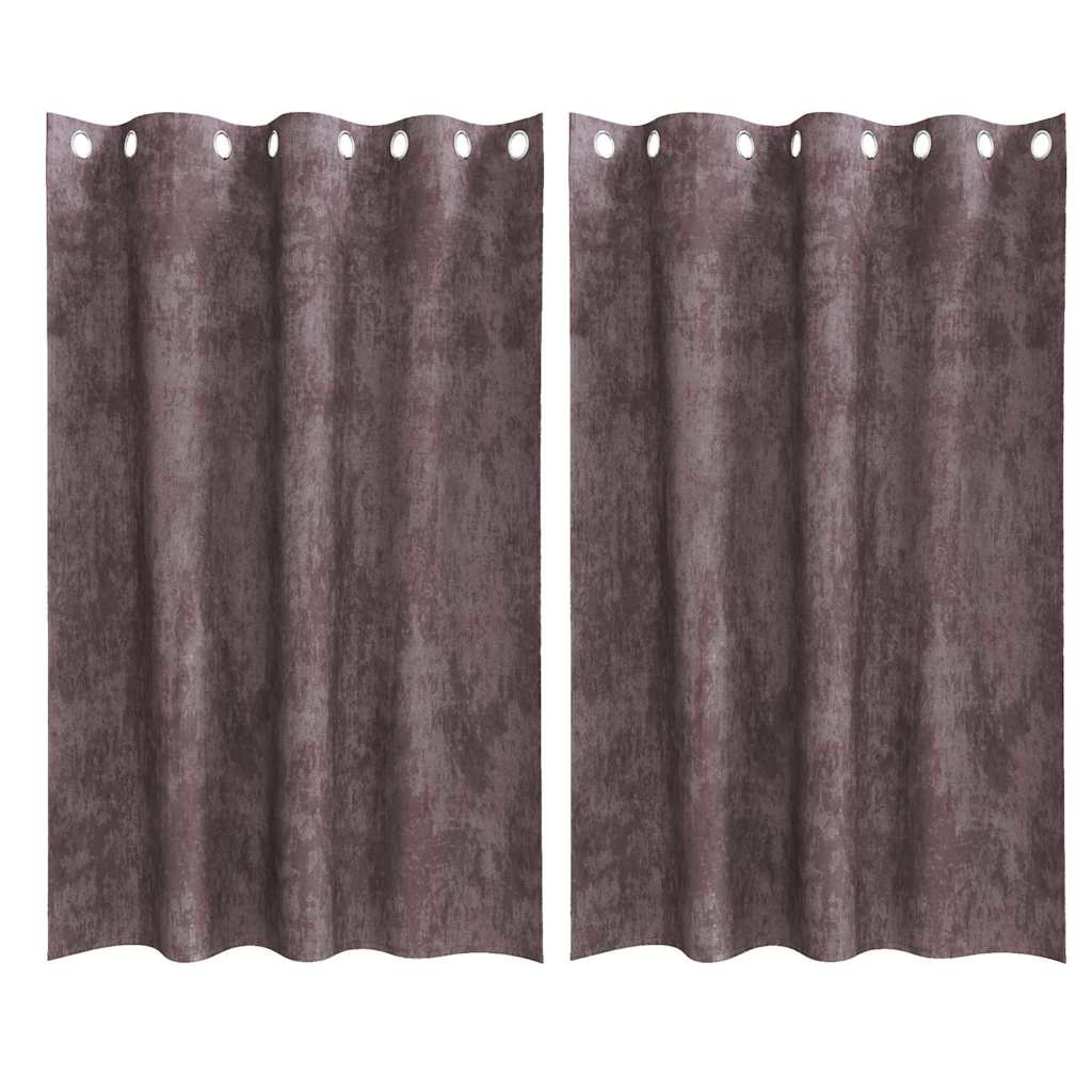 vidaXL Samtvorhänge mit Vorhängen 2 pcs Braun 175 x 140 cm Samt