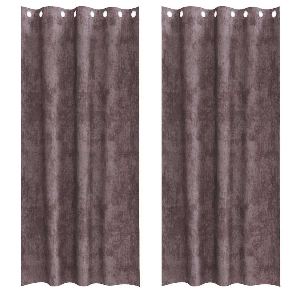 vidaXL Samtvorhänge mit Vorhängen 2 pcs Braun 225 x 140 cm Samt