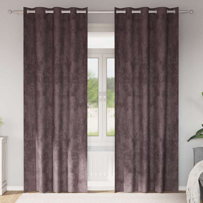 vidaXL Samtvorhänge mit Vorhängen 2 pcs Braun 245 x 140 cm Samt