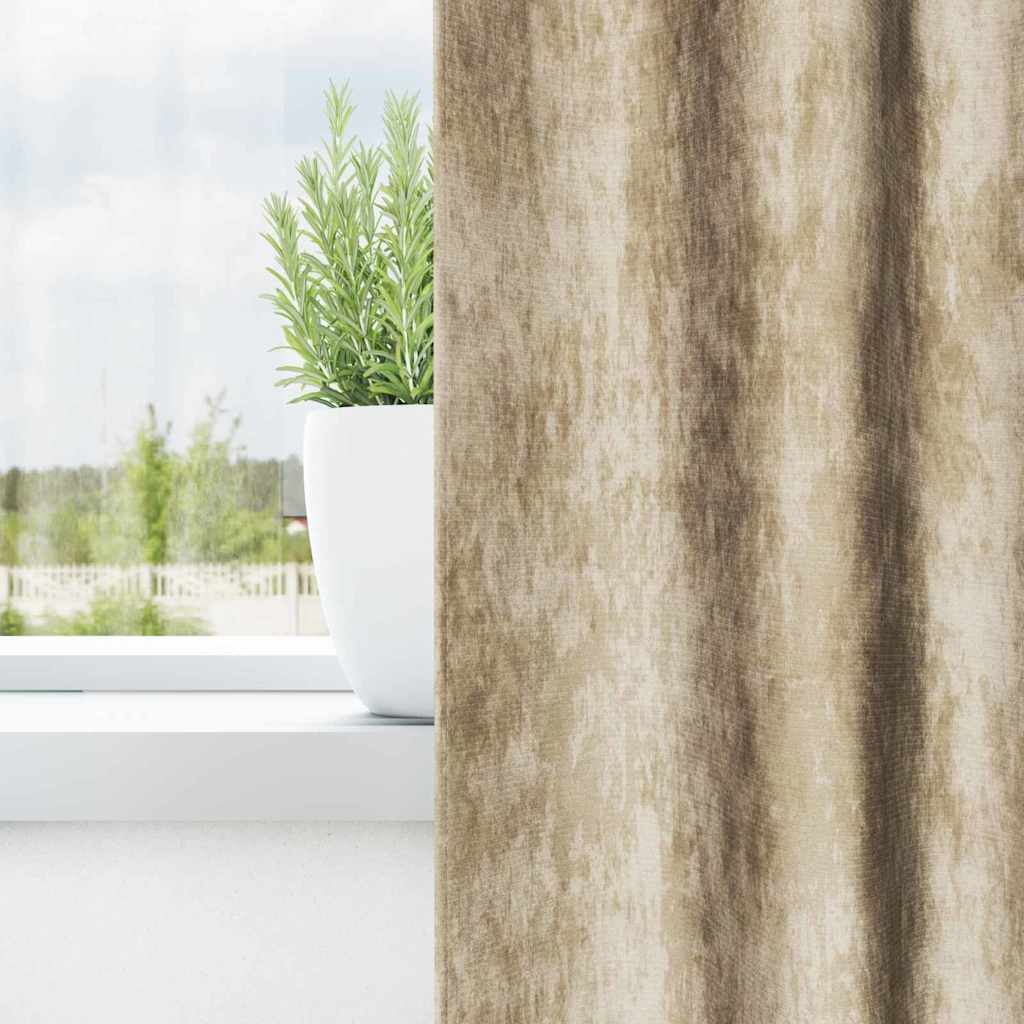 vidaXL Samtvorhänge mit Vorhängen 2 pcs Creme 140 x 140 cm Samt