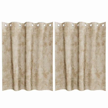 vidaXL Samtvorhänge mit Vorhängen 2 pcs Creme 140 x 140 cm Samt