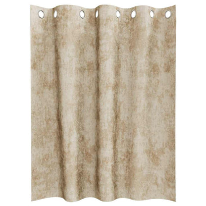 vidaXL Samtvorhänge mit Vorhängen 2 pcs Creme 140 x 140 cm Samt