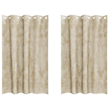 vidaXL Samtvorhänge mit Vorhängen 2 pcs Creme 175 x 140 cm Samt